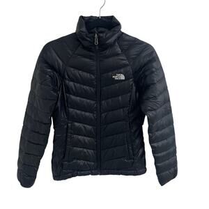 The North Face 550 Glossy Black Down Filled Puffer Jacket Womens Size XS